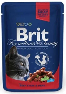 BRIT Premium cat Vrecko Adult Beef Stew & Peas 100 g