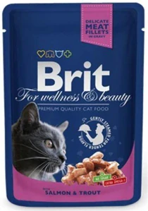 BRIT Premium cat Vrecko Adult Salmon & Trout 100 g