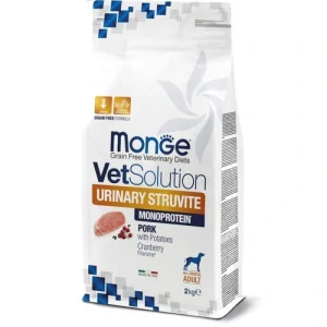 MONGE VetSolution Dog Urinary Struvite 2kg na rozpúšťanie močových kameňov monoproteínové bravčové mäso
