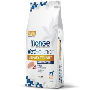 MONGE VetSolution Dog Urinary Struvite 12kg na rozpúšťanie močových kameňov monoproteínové bravčové mäso