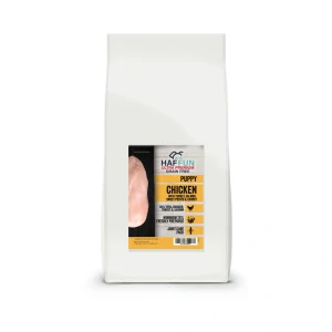 HAFFUN Šteňa Grain-Free – Kura s morkou, lososom, batátmi a mrkvou 12kg