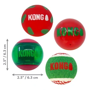 Hračka Kong Dog Holiday Occasions Balls s pískatkom M, guma termoplastická rôzne farby