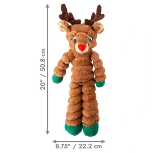 Hračka Kong Dog Holiday Sherps Crumples Reindeer s pískatkom, polyester, hnedá XL
