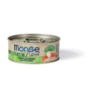 MONGE NATURAL Jelly 80g tuniak v želé so surimi pre dospelé mačky