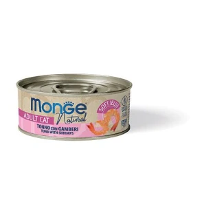 MONGE NATURAL Jelly 80g tuniak s krevetami v želé pre dospelé mačky