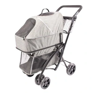Kočík PET BUGGY DELUXE sivý - max.nosnosť 15kg 79x46x99cm