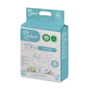 Podstielka pre mačiatka Velvet Paw Tofu s dětským pudrom 6 l