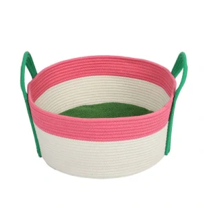 COOCKOO BINGE Košík pre mačky na odpočinok 44x44x20cm ružový/zelený
