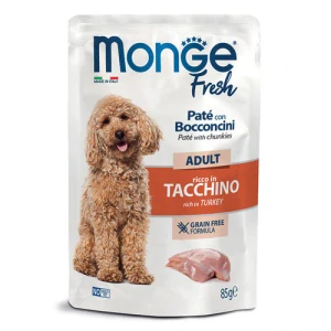 MONGE Fresh Adult 85g paštéta s kúskami morčacieho mäsa v kapsičke pre dospelých psov