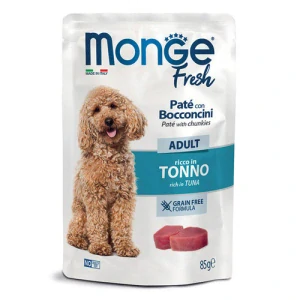 MONGE Fresh Adult 85g paštéta s kúskami tuniaka v kapsičke pre dospelých psov