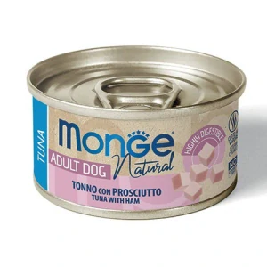MONGE DOG NATURAL Tuna with ham 95g konzerva pre dospelých psov s tuniakom a šunkou