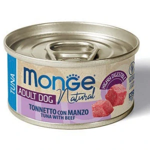 MONGE DOG NATURAL Tuna with beef 95g konzerva pre dospelých psov s tuniakom a hovädzím mäsom