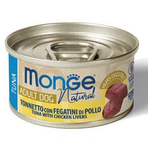 MONGE DOG NATURAL Tuna with chicken liver 95g konzerva pre dospelých psov s tuniakom a kuracou pečeňou