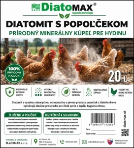 DIATOMIT s POPOLČEKOM – kúpeľ pre hydinu 20L