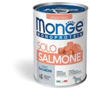 MONGE Monoprotein Adult Salmon 400g konzerva pre dospelých psov čisto losos