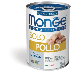 MONGE Monoprotein Puppy and junior Chicken 400g konzerva pre šteňatá čisto kuracie mäso