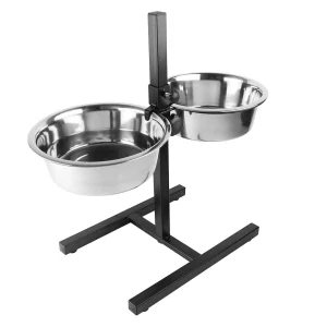 DUVOPLUS Dvojité krmidlo v tvare H 47x27x52,5cm + misky L 1890ml