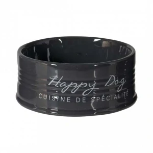 Keramická miska pre psov HAPPY DOG antracit 18,5cm 1000ml