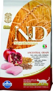 Farmina N&D cat AG adult, neutered, chicken, spelt, oats & pomegranate 1,5 kg