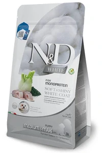 Farmina N&D dog WHITE (GF) puppy med/max, sea bass, spirulina & fenel 2 kg