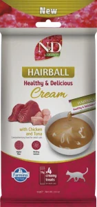 Pamlsok Farmina Creamy N&D Quinoa Cat Hairball with Chicken & Tuna Adult 60 g