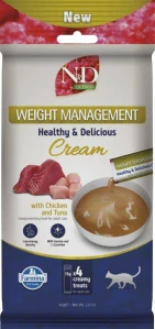 Pamlsok Farmina Creamy N&D Quinoa Cat Weight Management with Chicken & Tuna Adult 60 g