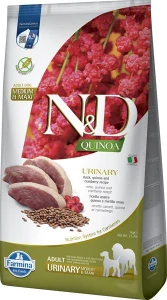 Farmina N&D dog QUINOA (GF) adult med/max urinary , duck & cranberry 7 kg