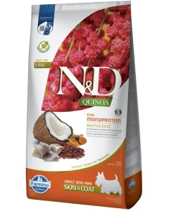 Farmina N&D dog QUINOA (GF) adult mini, skin & coat, herring & coconut 7 kg
