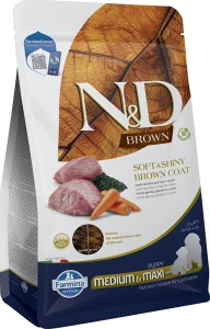 Farmina N&D dog BROWN (GF) puppy med/max, lamb, spirulina & carrot, 2 kg