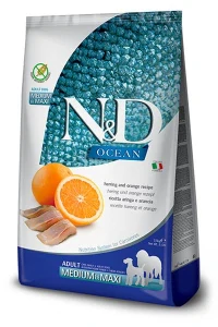 Farmina N&D dog OCEAN (GF) adult medium & maxi, herring & orange 2,5 kg