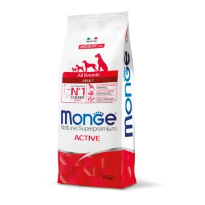 MONGE Best for Breeders Speciality Line Active 15 kg energetické granule s kuracím mäsom pre aktívne dospelé psy