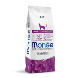 MONGE Natural Superpremium Adult 10kg suché krmivo s kuracím pre dospelé mačky