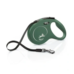 flexi Classic M samonavíjacie páskové vodítko 5 m do 25 kg olivovozelené