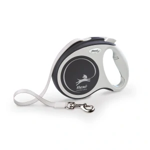flexi Comfort Plus M samonavíjacie páskové vodítko 5 m do 25 kg antracitové