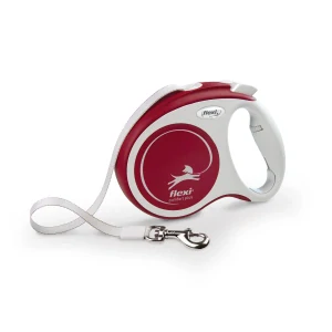 flexi Comfort Plus M samonavíjacie páskové vodítko 5 m do 25 kg červené
