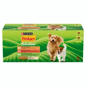 FRISKIES Selections Adult Multipack 40x85g hovädzie, kura, jahňacie v želé
