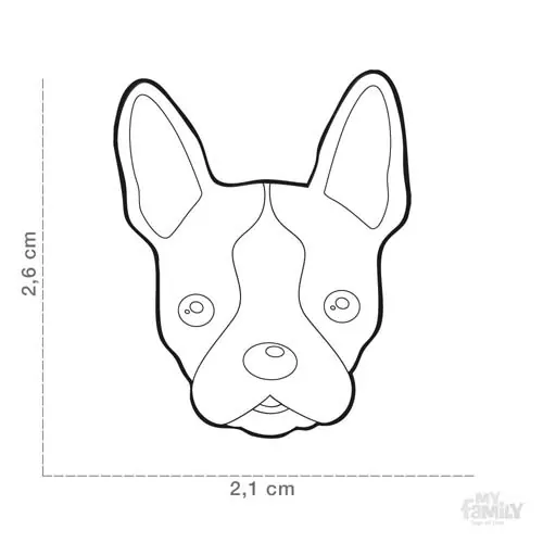 MF BOSTON TERRIER gravírovateľný prívesok 2,6x2,1cm