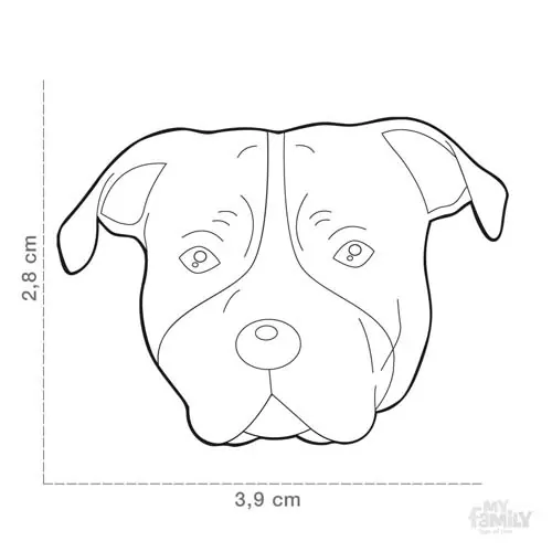 MF RED AND WHITE AMSTAFF 2,8x3,9 cm gravírovateľný prívesok
