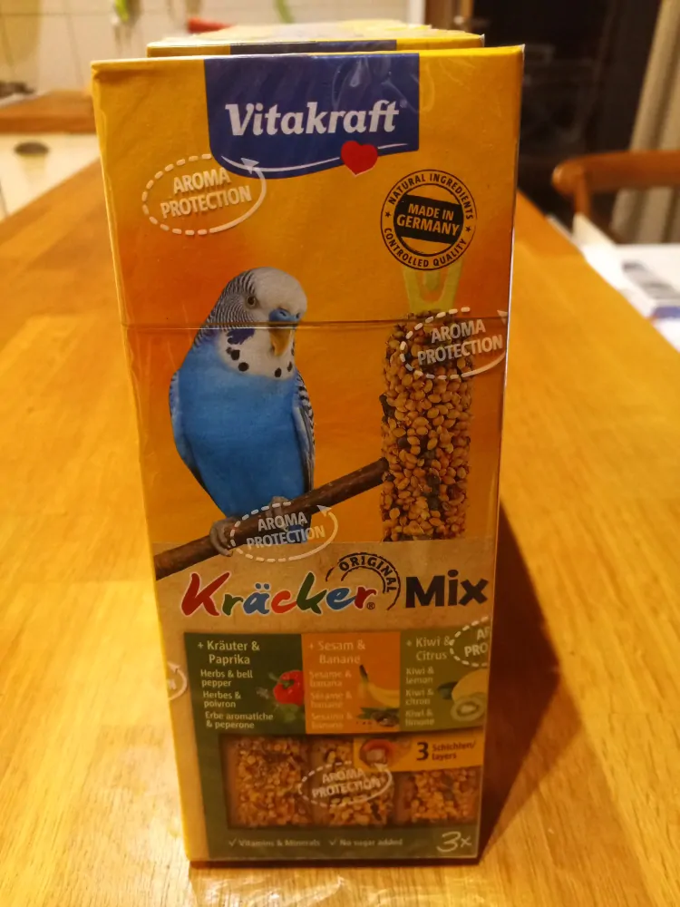 Vitakraft Kracker, andulka, sezam-byliny-kiwi, 3 ks