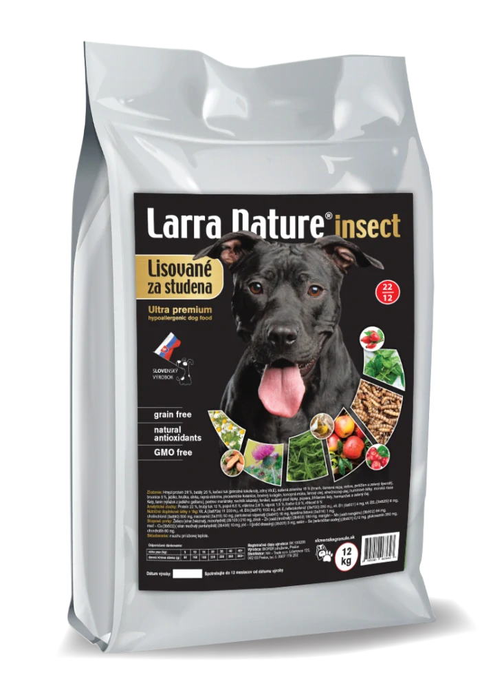 Larra Nature INSECT /Hmyzie/ Ultraprémium Hypoalergénne lisované za studena 22/12 12kg