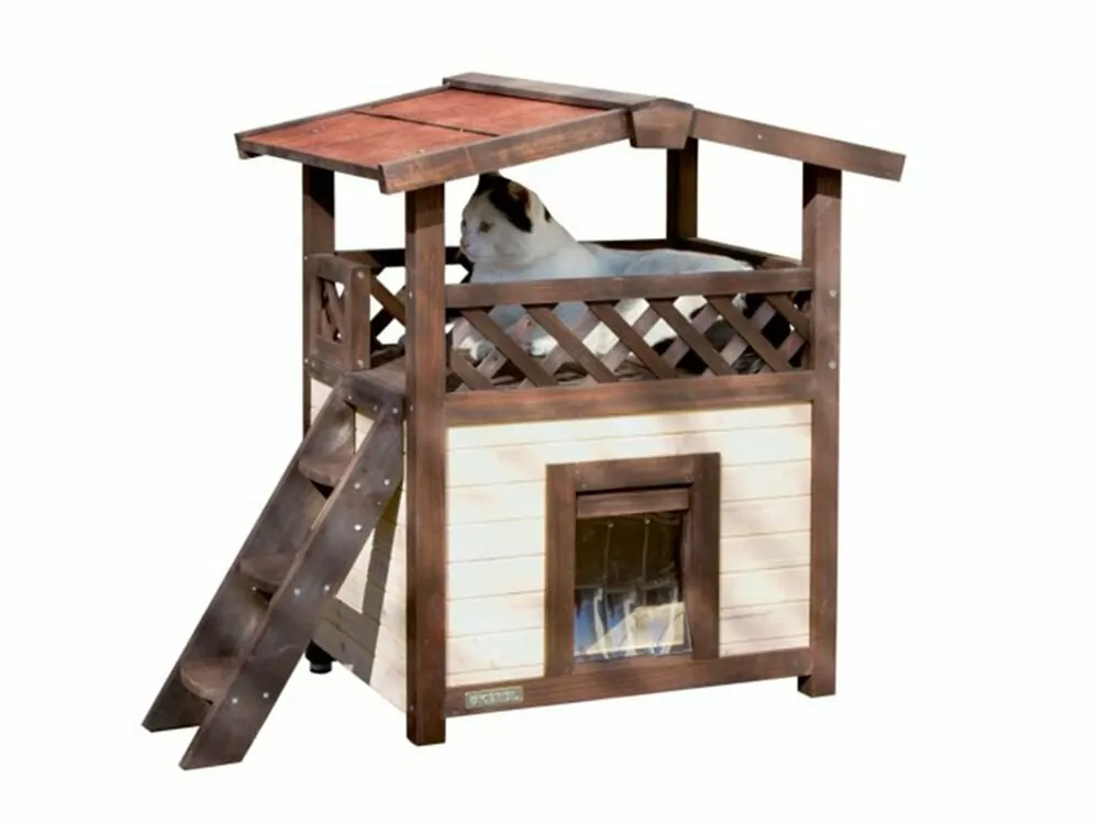 Zateplená búda pre mačky KERBL 4-SEASON DELUXE 88x57x77cm