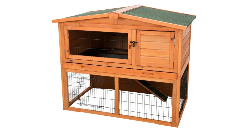 NATURA mega králikáreň s výbehom, 124 x 102 x 78 cm, hnedá