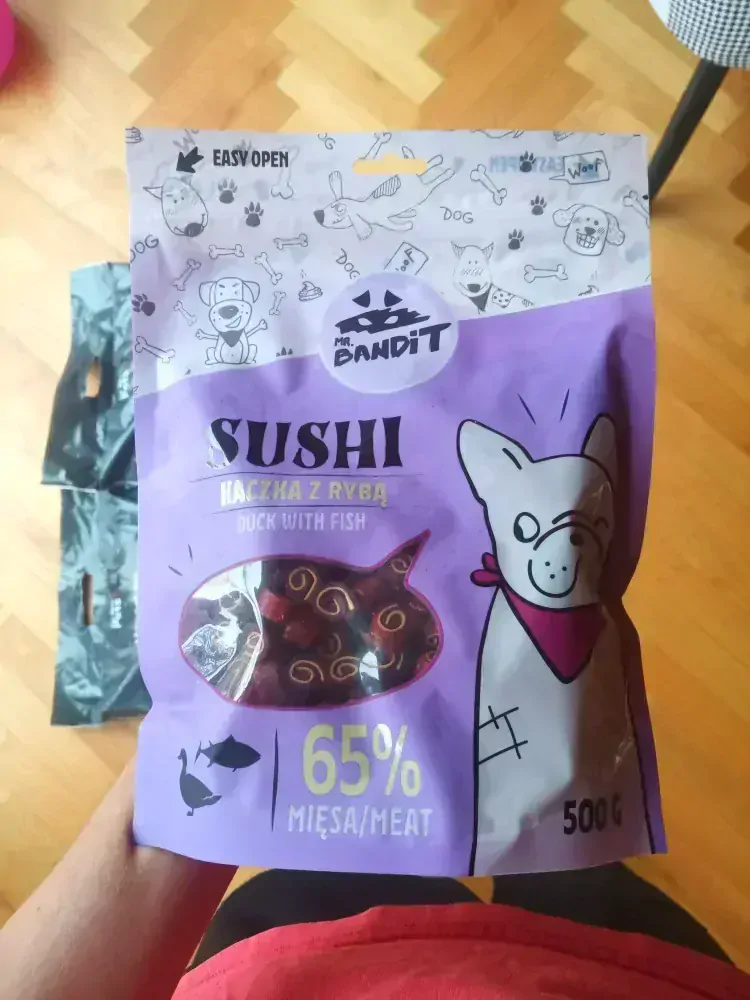 Pamlsok Mr. Bandit sushi duck with fish 500g
