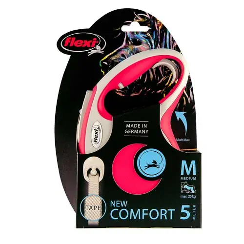flexi New Comfort M popruh 5m červená do 25kg