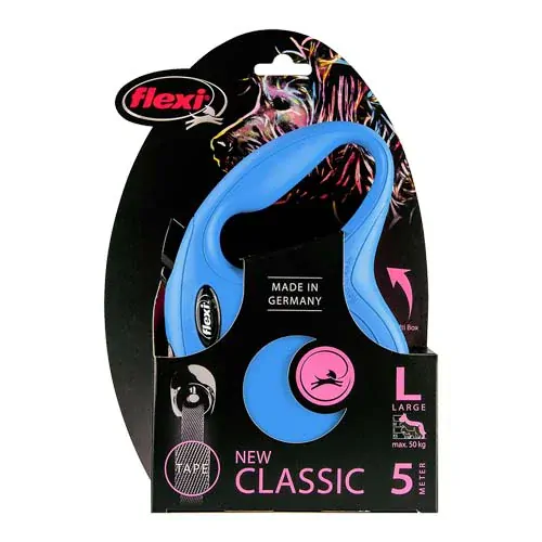 flexi New Classic popruh L 5m modré do 50kg