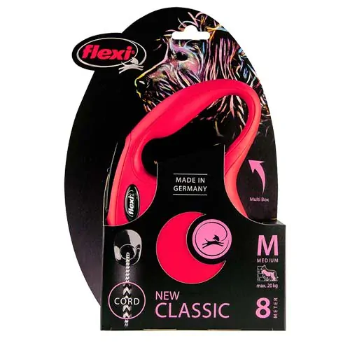 flexi New Classic lanko M 8m do 20kg červené