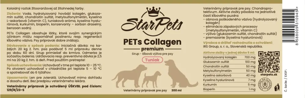 PETs Collagen Premium Tuniak – kĺbová výživa pre psy