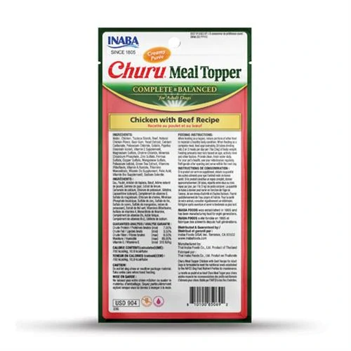Inaba Churu Meal Topper dog Kura s hovädzím mäsom 4 tuby = 56g