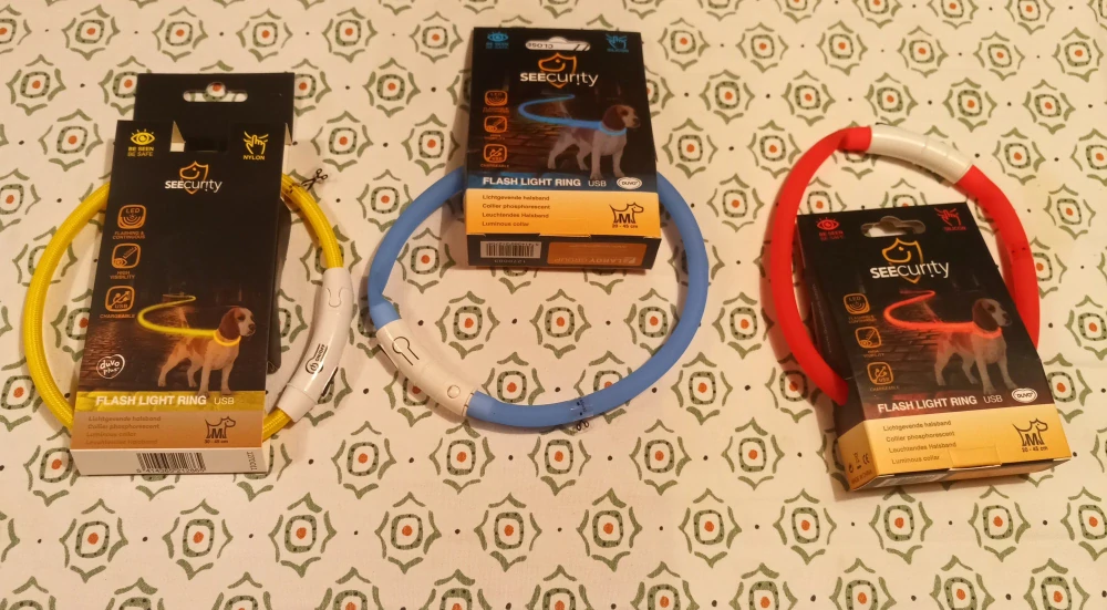 DUVO+ LED svietiaci obojok žltý s USB nabíjaním 45cm