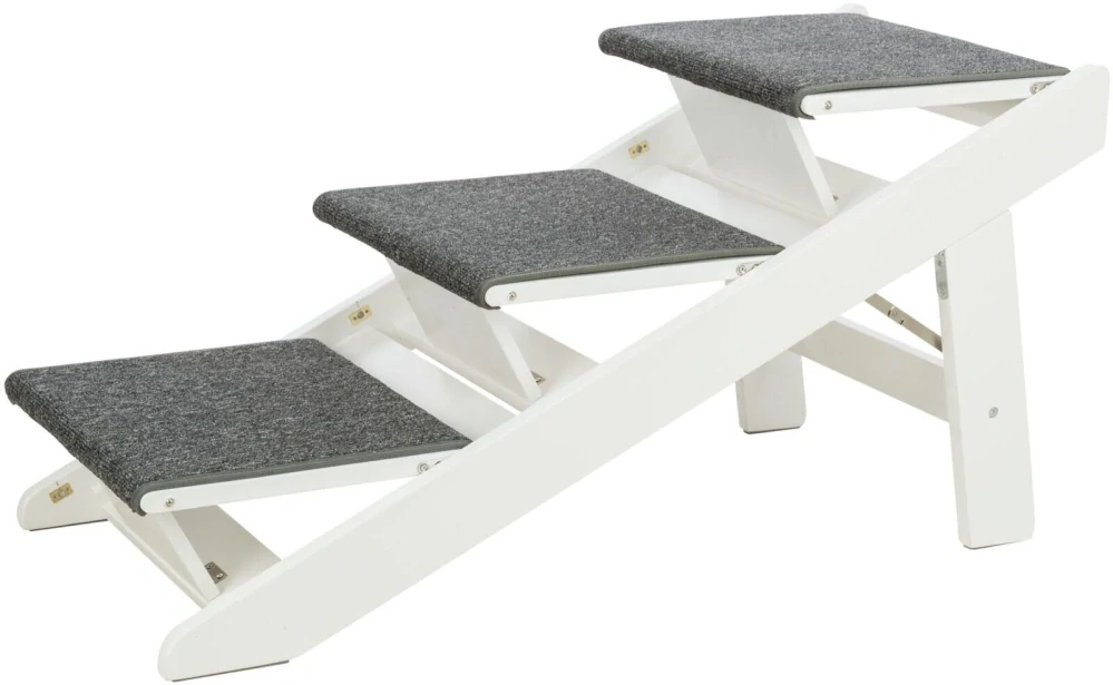 Rampa / schodíky, skladacia 44 x 46 x 106 cm, drevo, biela